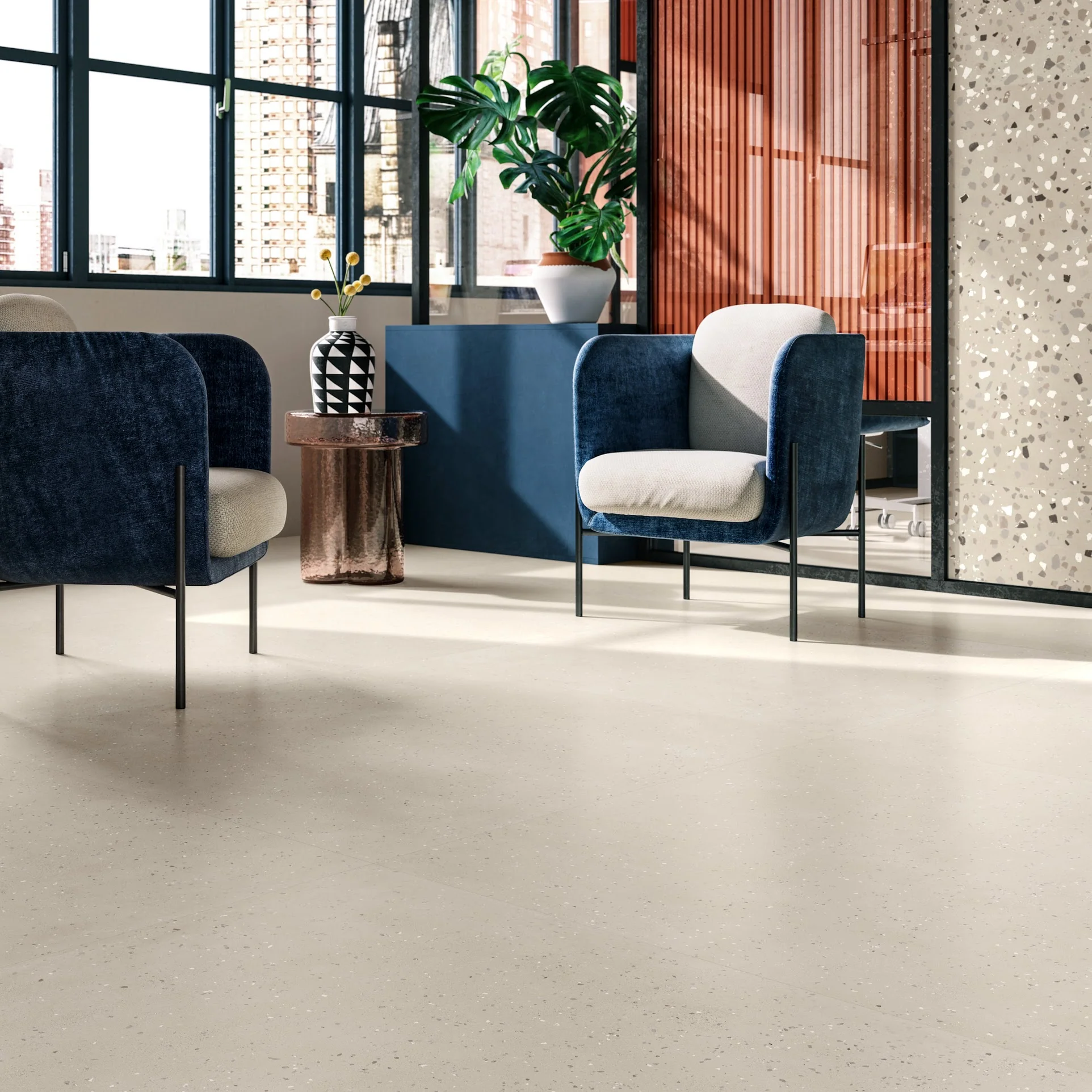 Verona Micro Sand Terrazzo Concrete style Porcelain Tiles 60cm x 60cm