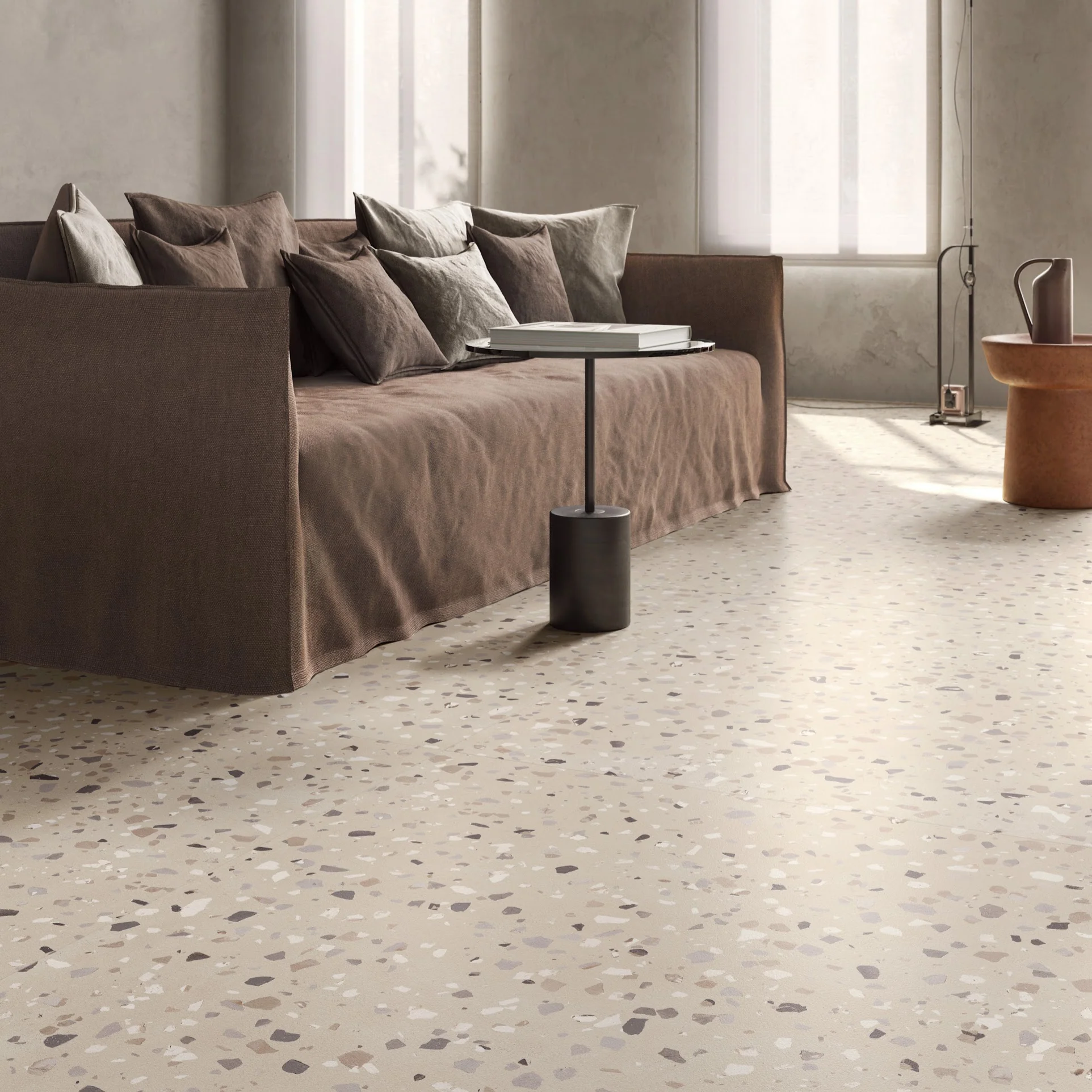 Verona Medium Sand Terrazzo Concrete style Porcelain Tiles 60cm x 60cm